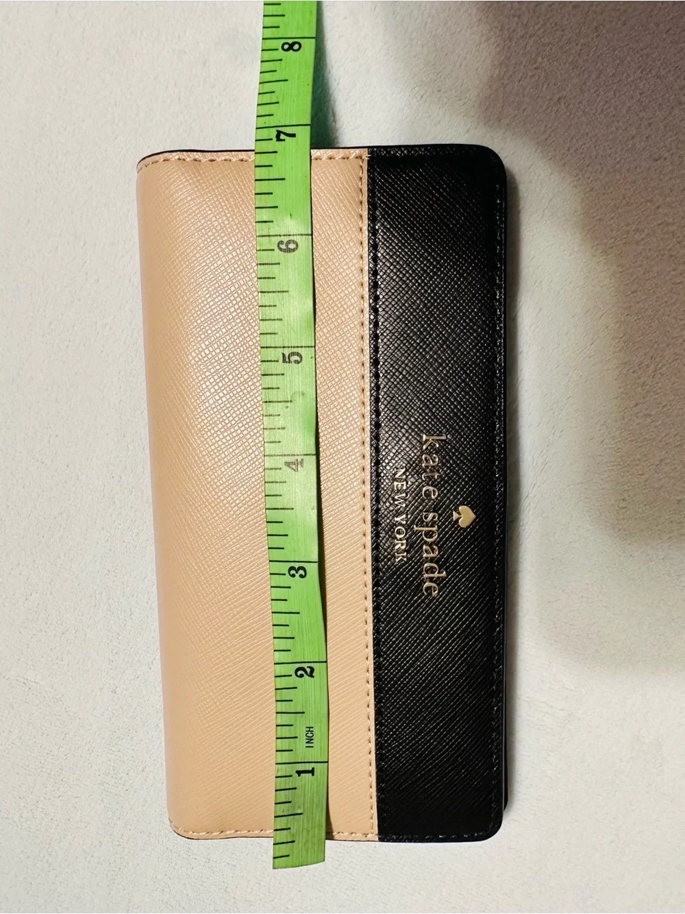 kate spade Stacy Two-Tone Black and Beige Saffiano Wallet